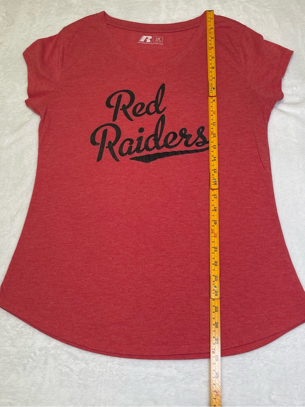 Russell Athletic Texas Tech Red Raiders Women’s V-Neck T-Shirt Red Size Large - Picture 5 of 7